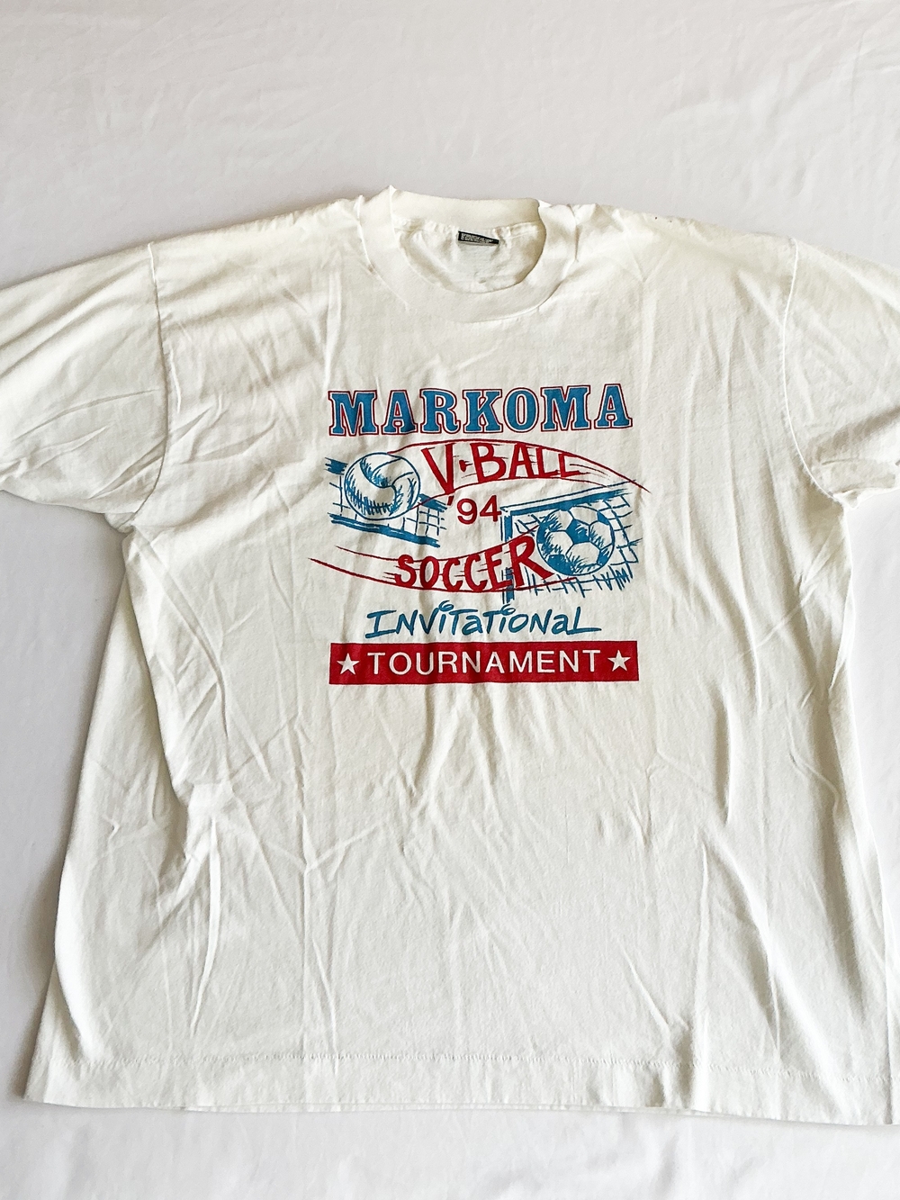 Vintage 1994 Markoma V-Ball Soccer Invitational Tournament Single Stitch Size XL